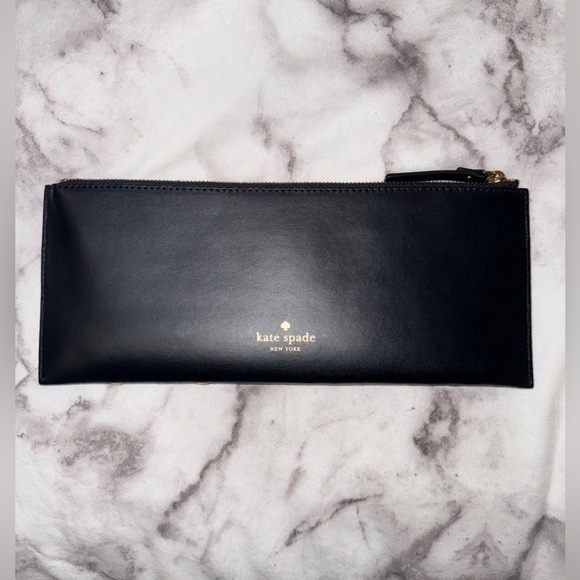 Kate Spade Genuine Leather Wise Owl Clutch - Black w Bronze Gold Silver Accents - Picture 3 of 7